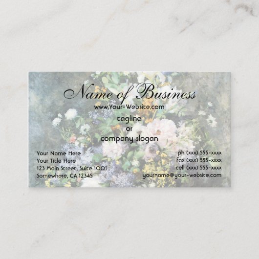 Carte De Visite Bouquet de printemps de Pierre Renoir, Fleurs Vint (Devant)