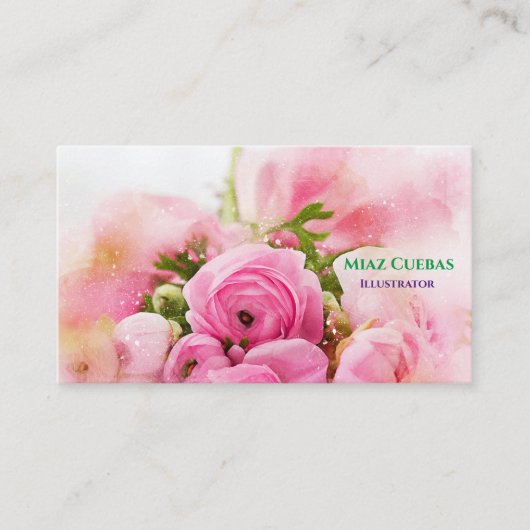 Carte De Visite Bouquet de Roses floraux Abstrait (Devant)