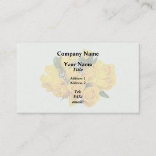 Carte De Visite Bouquet de roses jaunes et baby's breath