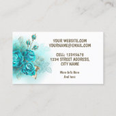 Carte De Visite Bouquet de Roses turquoise (Dos)