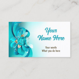 Carte De Visite Bouquet de Roses turquoise