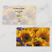 Carte De Visite Bouquet de tournesols et de statice pourpre (Devant / Derrière)