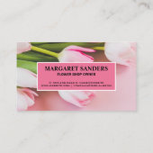 Carte De Visite Bouquet de tulipes roses | Fleuriste (Dos)