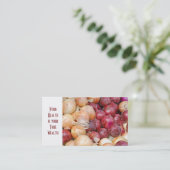 Carte De Visite bouquet d'oignon rouge et blanc (Debout devant)