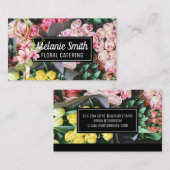 Carte De Visite Bouquet élégant de fleurs | Ciseaux fleuristes (Devant / Derrière)