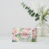 Carte De Visite Bouquet élégant de fleurs roses (Debout devant)