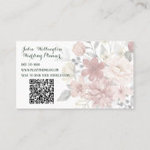 Carte De Visite Bouquet Fleur sauvage bohème avec code QR (Dos)