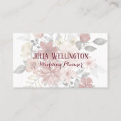 Carte De Visite Bouquet Fleur sauvage bohème avec code QR (Devant)