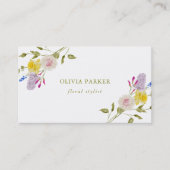 Carte De Visite Bouquet Fleur sauvage raffiné (Devant)