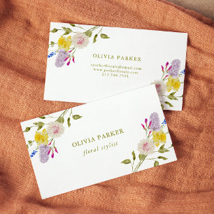 Carte De Visite Bouquet Fleur sauvage raffiné