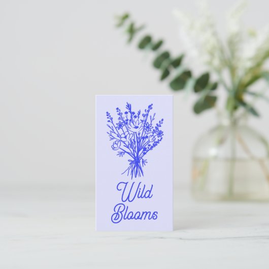 Carte De Visite Bouquet fleur sauvage Rustique Minimal Chic Floral (Debout devant)