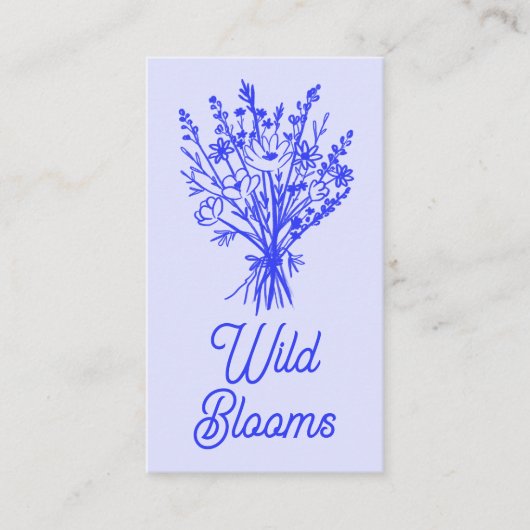 Carte De Visite Bouquet fleur sauvage Rustique Minimal Chic Floral (Devant)