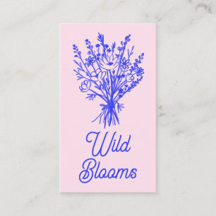 Carte De Visite Bouquet fleur sauvage Rustique minimaliste Floral