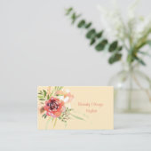 Carte De Visite Bouquet floral aquarelle (Debout devant)