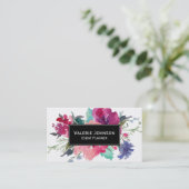 Carte De Visite Bouquet floral aquarelle (Debout devant)