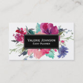 Carte De Visite Bouquet floral aquarelle (Devant)