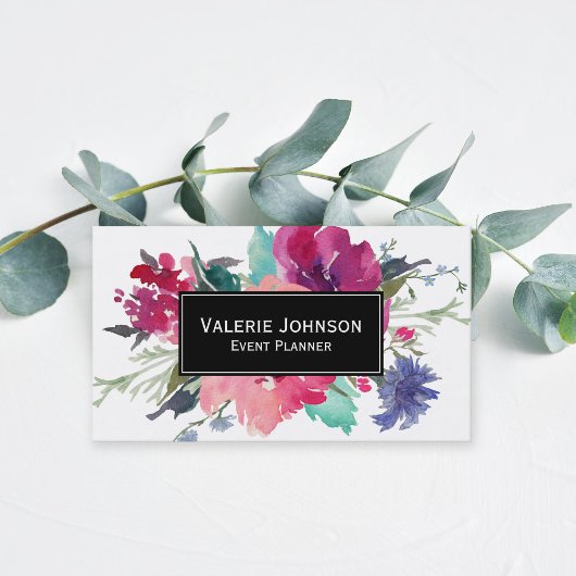 Carte De Visite Bouquet floral aquarelle