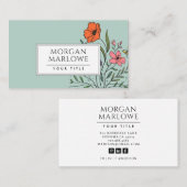 Carte De Visite Bouquet floral blanc orange rose mou (Devant / Derrière)