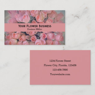 Carte De Visite Bouquet Floral Chic Roses Rose