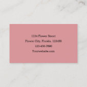 Carte De Visite Bouquet Floral Chic Roses Rose (Dos)