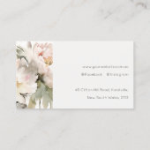 Carte De Visite Bouquet floral de pivoine gris moderne (Dos)
