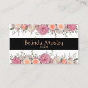 Carte De Visite Bouquet floral élégant Peach Blooms rose