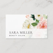 Carte De Visite Bouquet floral rose et blanc (Devant)