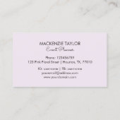 Carte De Visite Bouquet floral rose pâle (Dos)