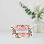 Carte De Visite Bouquet floral rose pâle (Debout devant)