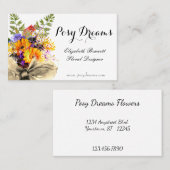 Carte De Visite Bouquet mélangé avec grand fleuriste de Bow (Devant / Derrière)