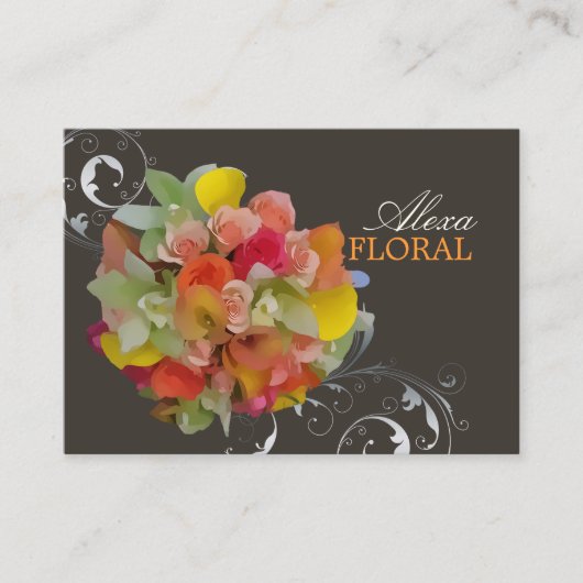 Carte De Visite Bouquet nuptiale PixDezines, fleuristes/do-it-your (Devant)