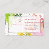 Carte De Visite Bouquet PixDezines Floral Aquarelle/Printemps (Dos)