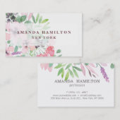 Carte De Visite Bouquet romantique de jolie aquarelle (Devant / Derrière)