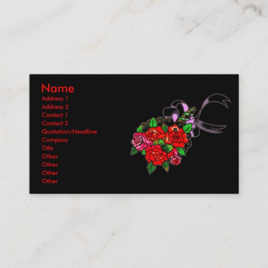 Carte De Visite Bouquet rose (Devant)