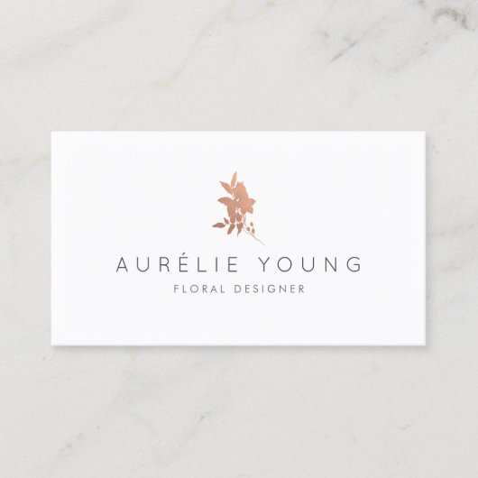 Carte De Visite Bouquet Rose or floral designer (Devant)