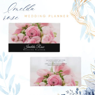 Carte De Visite Bouquet rose wedding planner