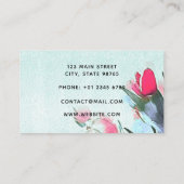 Carte De Visite Bouquet Tulipes Aquarelle Illustration Floriste (Dos)