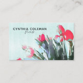Carte De Visite Bouquet Tulipes Aquarelle Illustration Floriste (Devant)