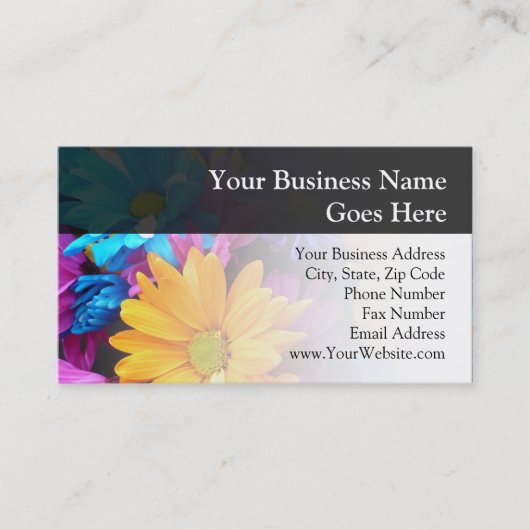 Carte De Visite Bouquet vibrant de gerbera daisies (Devant)