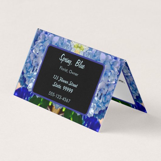Carte De Visite Bouquets Blue Purple Hydrangeas (Devant)