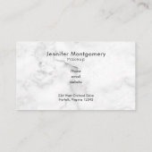 Carte De Visite Bouquets de coin rose floral sur cadre noir (Dos)