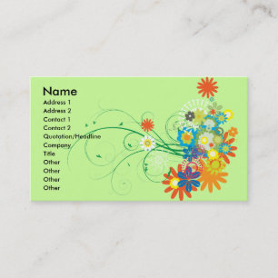 Carte De Visite bouquets de fleurs de spirales vectoriel
