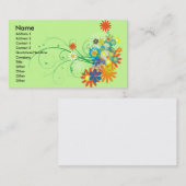 Carte De Visite bouquets de fleurs de spirales vectoriel (Devant / Derrière)
