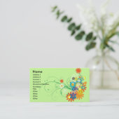 Carte De Visite bouquets de fleurs de spirales vectoriel (Debout devant)