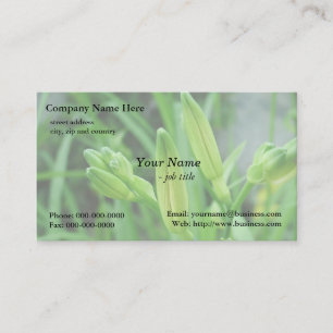 Carte De Visite bourgeons de lys frais printaniers