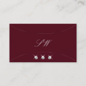 Carte De Visite Bourgogne avec diamants de soie et monogramme (Devant)