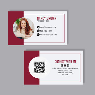 Carte De Visite Bourgogne Code QR Photo Connectez-vous avec moi