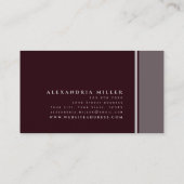 Carte De Visite Bourgogne et gris avec rayures | Professionnel (Dos)