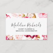 Carte De Visite Bourgogne & Flore floue avec les icônes des médias (Devant)