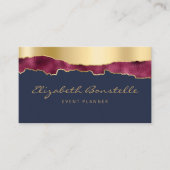 Carte De Visite Bourgogne Glam Or Navy Blue Luxe (Devant)